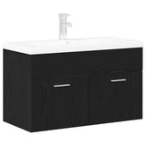 Mobile da Bagno Rovere Nero 90 x 38,5 x 46 cm Legno truciolato