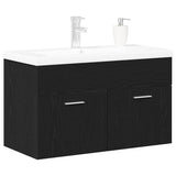 Mobile da Bagno Rovere Nero 90 x 38,5 x 46 cm Legno truciolato