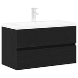 Mobile lavabo Rovere nero 80 x 39 x 62 cm Legno truciolato
