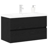 Mobile lavabo Rovere nero 80 x 39 x 62 cm Legno truciolato