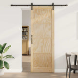 Porta scorrevole Naturale e Nero 83 x 232 cm