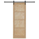 Porta scorrevole Naturale e Nero 83 x 232 cm