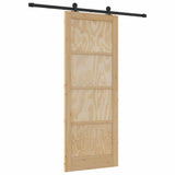 Porta scorrevole Naturale e Nero 83 x 211 cm