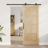 Porta scorrevole Naturale e Nero 86 x 211 cm