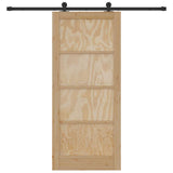 Porta scorrevole Naturale e Nero 86 x 198,5 cm