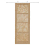 Porta scorrevole Naturale e bianco 83 x 232 cm