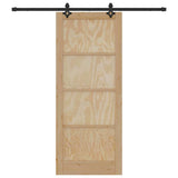 Porta scorrevole Naturale e Nero 86 x 211 cm