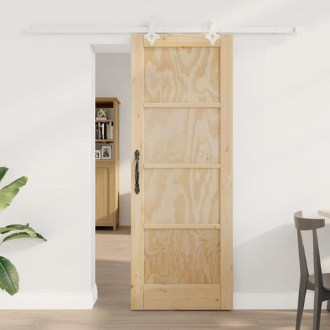 Porta Scorrevole Naturale e bianco 73.5 x 198.5 cm