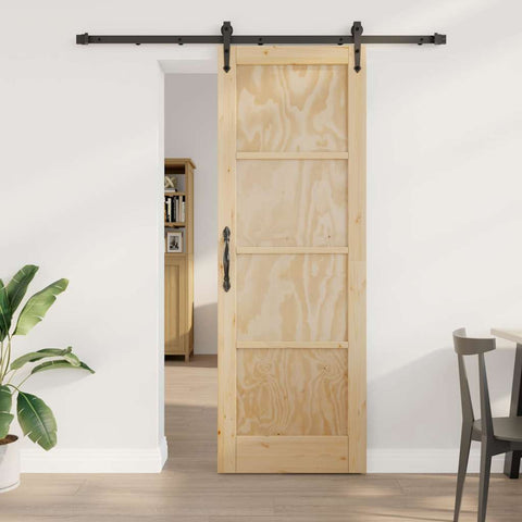 Porta Scorrevole Naturale e nero 73.5 x 211 cm