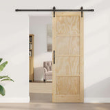 Porta Scorrevole Naturale e nero 73.5 x 211 cm