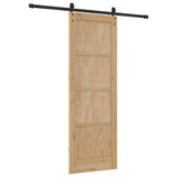 Porta Scorrevole Naturale e nero 73.5 x 211 cm