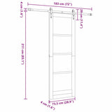 Porta Scorrevole Naturale e nero 73.5 x 211 cm