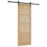 Porta Scorrevole Naturale e nero 78 x 211 cm