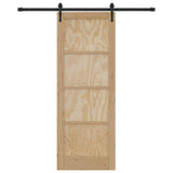 Porta Scorrevole Naturale e nero 78 x 211 cm