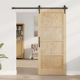 Porta Scorrevole Naturale e nero 86 x 198.5 cm