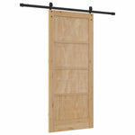 Porta Scorrevole Naturale e nero 86 x 198.5 cm