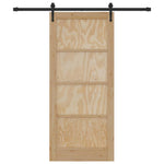 Porta Scorrevole Naturale e nero 86 x 198.5 cm