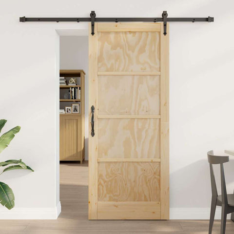Porta scorrevole Altro ORKDAL Naturale e nero 83 x 202 cm