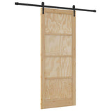Porta scorrevole ORKDAL Naturale e Nero 86 x 211 cm