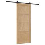 Porta scorrevole ORKDAL Naturale e Nero 86 x 211 cm