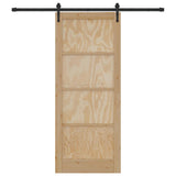 Porta scorrevole ORKDAL Naturale e Nero 86 x 211 cm