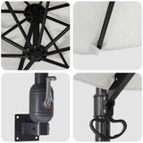 Ombrello da giardino Beige e Nero 248 x 248 x 148 cm