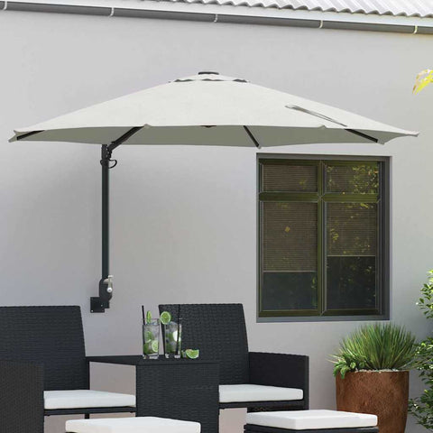 Ombrello da giardino Beige e Nero 248 x 248 x 148 cm