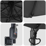 Ombrello da giardino Antracite e Nero 248 x 248 x 148 cm