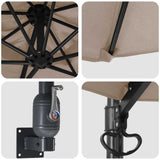 Ombrello da giardino Tortora e Nero 248 x 248 x 148 cm