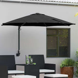 Ombrello da giardino Nero 248 x 248 x 148 cm