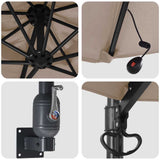 Ombrello da giardino Tortora e Nero 248 x 248 x 148 cm