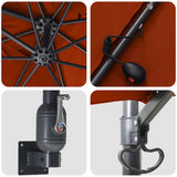 Ombrello da giardino Terracotta 248.5 x 247.5 x 160 cm Tessuto