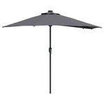 Ombrello da giardino Antracite 294 x 150 x 223 cm Tessuto