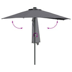 Ombrello da giardino Antracite 294 x 150 x 223 cm Tessuto