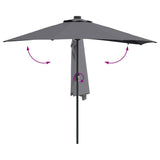 Ombrello da giardino Antracite 294 x 150 x 223 cm Tessuto