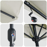 Parasol da giardino metà Sabbia 294 x 150 x 224 cm Tessuto