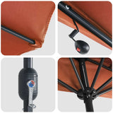 Ombrello da giardino Terracotta 294 x 150 x 224 cm Tessuto