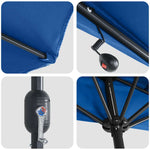 Ombrello da giardino Azzurro 294 x 150 x 224 cm Tessuto