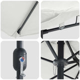 Ombrello da giardino Sabbia 385 x 209 x 244 cm Tessuto