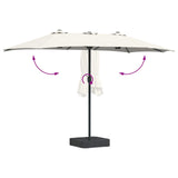 Ombrello da giardino Sabbiato e Antracite 385 x 209 x 244 cm