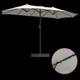 Ombrello da giardino Sabbiato e Antracite 385 x 209 x 244 cm