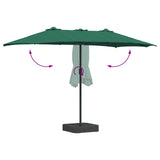 Ombrello da giardino Verde 385 x 209 x 244 cm Poliestere