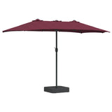 Ombrello da giardino Rosso bordò 385 x 209 x 244 cm Tessuto
