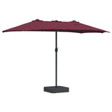 Ombrello da giardino Rosso bordò 385 x 209 x 244 cm Tessuto