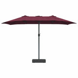 Ombrello da giardino Rosso bordò 385 x 209 x 244 cm Tessuto