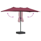 Ombrello da giardino Rosso Bordeaux 385 x 209 x 244 cm