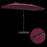 Ombrello da giardino Rosso Bordeaux 385 x 209 x 244 cm