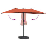 Ombrello da giardino Terracotta 385 x 209 x 244 cm Poliestere