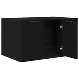 Lettiera per gatti in rovere nero 80x50x45 cm in legno ingegnerizzato