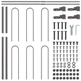Recinzione per Giardino 2 pcs Grigio 3,4 x 1,2 m